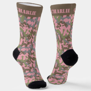Cute Fun Camo - Woodland Pink Sokken