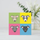 Cute Fun Cartoon Italiaanse greyhounds Colorful Ca (Staand voorkant)