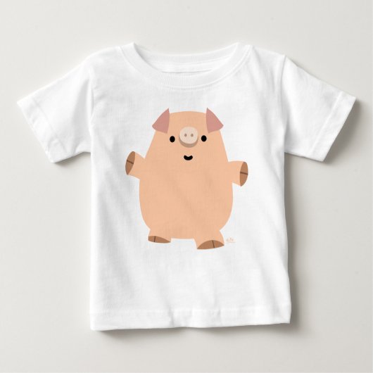 Cute Fun Cartoon Pig Baby T-shirt (Voorkant)