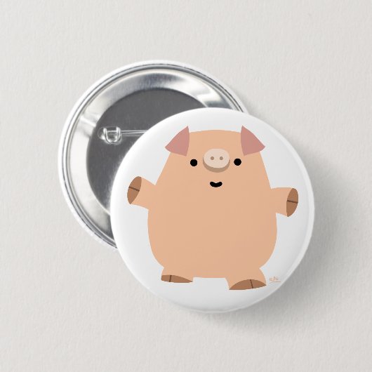 Cute Fun Cartoon Pig Button Badge (Voorkant /achterkant)
