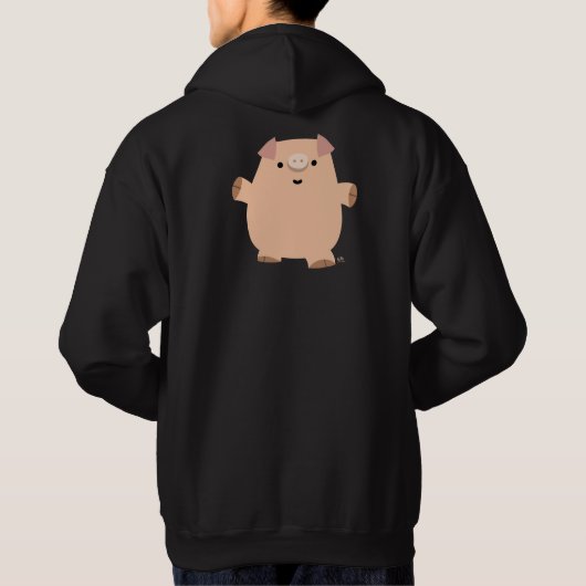 Cute Fun Cartoon Pig Hooded Sweatshirt (Achterkant)