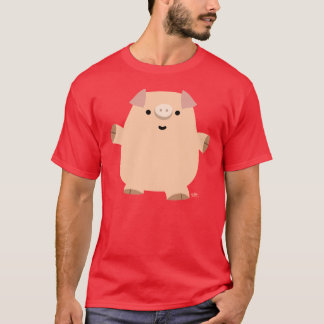 Cute Fun Cartoon Pig Mannen T-shirt