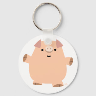 Cute Fun Cartoon Pig Sleutelhanger