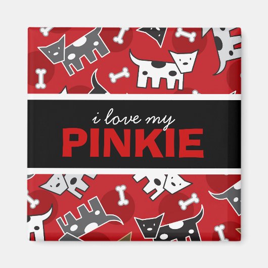 Cute Fun Cartoon Spotted Doggies Doggies Puppy Bot Magneet (Voorkant)