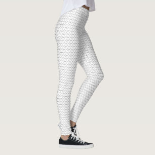 Cute Fun Cat Chevron Pattern Black White Leggings