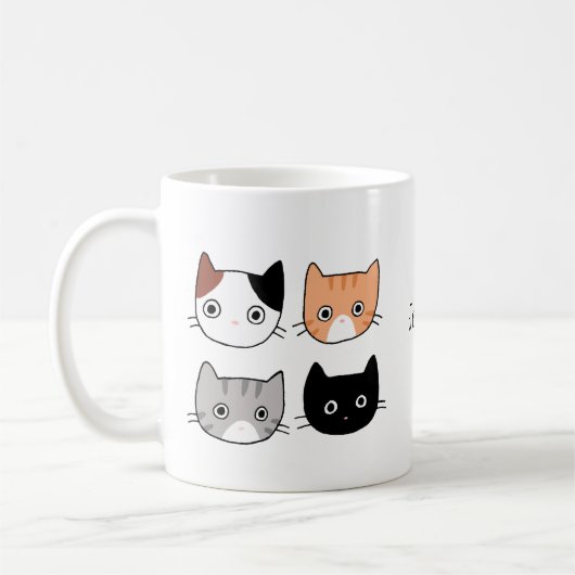 Cute Fun cats Kittens Aangepaste naam gepersonalis Koffiemok (Links)
