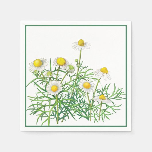 Cute Fun  Chamomile Flowers Servet (Voorkant)
