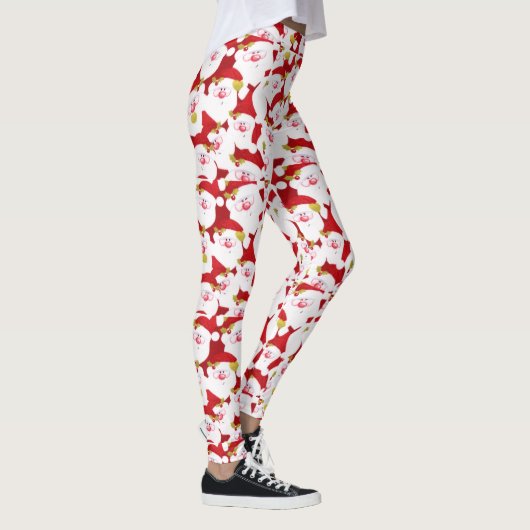 Cute Fun Chic Sporty Santa Kerstmis Leggings (Rechts)