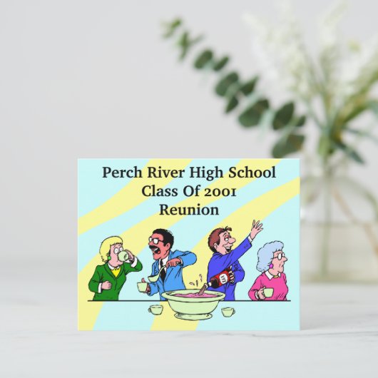 Cute Fun Class Reunion Invitations Casual Party Kaart (Staand voorkant)