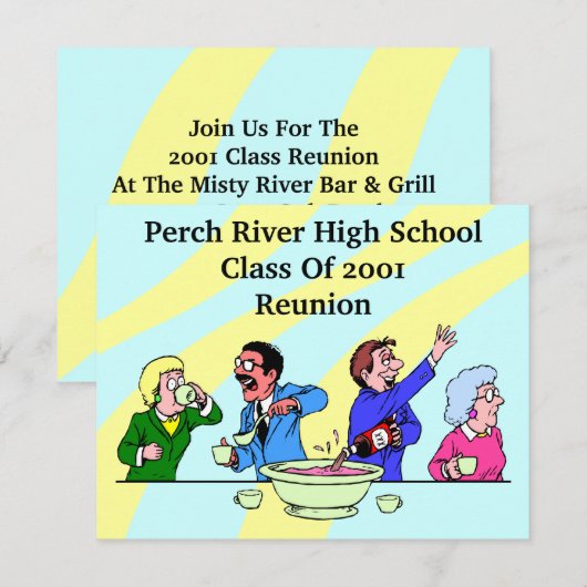 Cute Fun Class Reunion Invitations Casual Party Kaart (Voorkant / Achterkant)