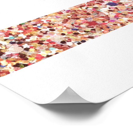 Cute Fun Colorful Confetti Stripes Poster (Hoek)