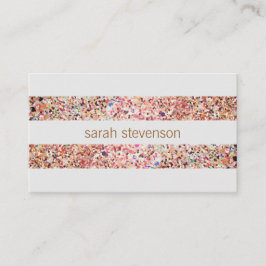 Cute Fun Colorful Confetti Stripes Visitekaartje