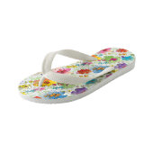Cute, Fun, Colorful Flowers Kinder Teenslippers (Schuin)