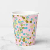 Cute Fun Colorful Modern Confetti Stippen Papieren Bekers (Achterkant)