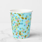 Cute Fun Colorful Modern Confetti Stippen Papieren Bekers (Achterkant)