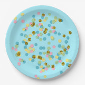 Cute Fun Colorful Modern Confetti Stippen Papieren Bordje (Voorkant)