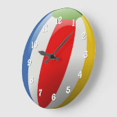 Cute Fun Colorful Striped Summer Beach Ball Grote Klok (Hoek)