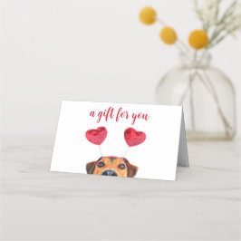 Cute Fun Dog Headband Valentijnsdag Cadeaukaart Plaatskaartje