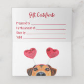 Cute Fun Dog Headband Valentijnsdag Cadeaukaart Plaatskaartje (Binnenkant ongevouwen)
