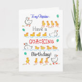Cute Fun Ducklings Quacking Birthday, voor Nephew Kaart (Voorkant)