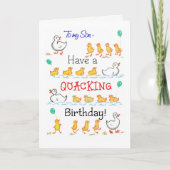 Cute Fun Ducklings Quacking Birthday, voor Zoon Kaart (Voorkant)