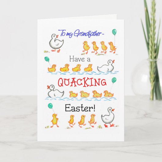 Cute Fun Ducklings Quacking Easter Feestdagen Kaart (Voorkant)