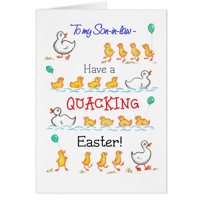 Cute Fun Ducklings Quacking Easter, Son-in-law (Voorkant)