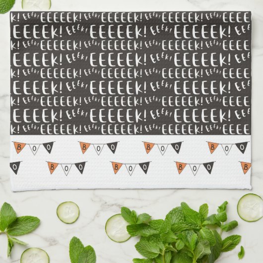 Cute Fun Eeek Boo Banner Halloween Theedoek (Gevouwen)