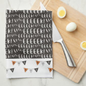 Cute Fun Eeek Boo Banner Halloween Theedoek (Quarter Fold)