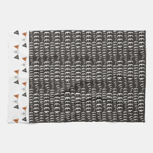 Cute Fun Eeek Boo Banner Halloween Theedoek (Horizontaal)