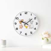 Cute Fun Farm Animals Grote Klok (Huis)