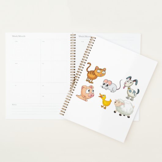 Cute Fun Farm Animals Planner (Display)