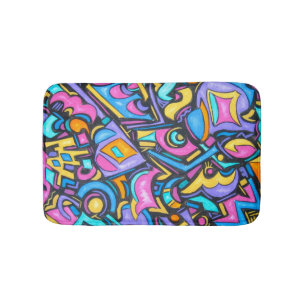 Cute Fun Funky Colorful Bold Whimsical-vormen Badmat