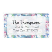 Cute Fun Funny Kerstfeestdag Snowmen Pattern Etiket (Voorkant)