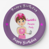 Cute Fun Girly Pamper Spa Party Personalized Papieren Bordje (Voorkant)