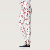 Cute Fun Gnome Elf Modern Nordic Pattern White Leggings (Links)