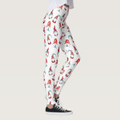 Cute Fun Gnome Elf Modern Nordic Pattern White Leggings (Rechts)