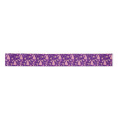 Cute Fun Gold Indigo Roze kerstpatroon Satijnen Lint (Voorkant)