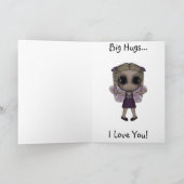 Cute Fun Gothic Fairy Happy Birthday 1 Kaart (Binnen)