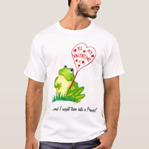 Cute Fun Green Frog Valentijn T-shirt... T-shirt
