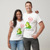 Cute Fun Green Frog Valentijn T-shirt... T-shirt (Unisex)