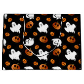 Cute Fun Halloween Ghost Pumpkin Patroon Groot Cadeauzakje (Voorkant)