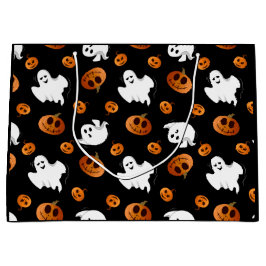 Cute Fun Halloween Ghost Pumpkin Patroon Groot Cadeauzakje