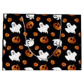 Cute Fun Halloween Ghost Pumpkin Patroon Groot Cadeauzakje (Achterkant)