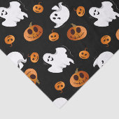 Cute Fun Halloween Ghost Pumpkin Patroon Tissuepapier (Detail)