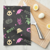 Cute Fun Halloween Pattern Theedoek (Quarter Fold)
