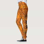 Cute Fun Halloween Spider Web Black en Sinaasappel Leggings (Links)