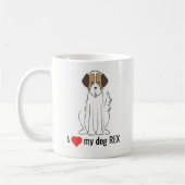 Cute Fun I Heart My Dog Custom Whimsical Koffiemok (Links)