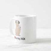 Cute Fun I Heart My Dog Custom Whimsical Koffiemok (Voorkant links)