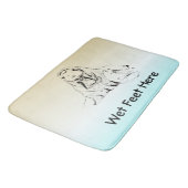 Cute Fun Ice Blue Wet Feet Pencil Sketting Walrus Badmat (Gekanteld)
